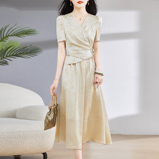 新中式连衣裙女夏季2025新款高级感气质收腰假两件国风裙子ZHANG8018 商品图1