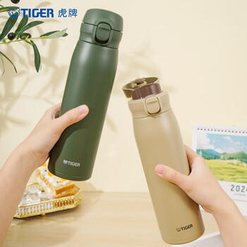 虎牌（TIGER）保温杯简约便携大容量弹盖车载水杯MKR-W060-CRT米黄色600ML 商品图4