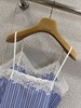 缪缪 25Ss春夏新款 蕾丝拼接蓝白条纹吊带裙（ZY*MM） 商品缩略图7