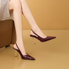 【预售7天】包头凉鞋2025年夏季新款黑色石头纹牛皮高跟鞋性感后空漆皮女鞋LY-A513 商品缩略图1