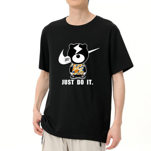 【冰氧棉】【DSK】大依优型大码短袖T恤潮牌设计感字母印花圆领加肥加大百搭体恤男士胖子上衣 商品图3