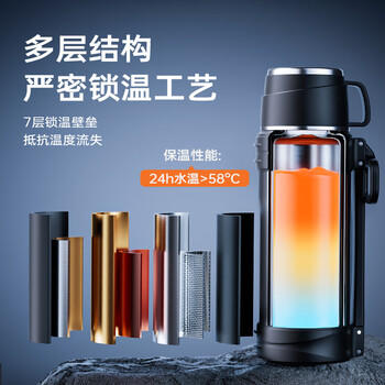 富光保温壶304不锈钢大容量保温暖水瓶车载真空户外旅行壶便携2000ML 商品图7