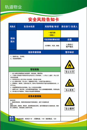 【TS】40-60cm安全风险告知卡pvc板(天台)