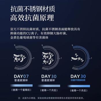 富光抗菌玻璃杯 双层高硼硅泡茶杯子 茶水分离杯 车载水杯男女士400ml 商品图0