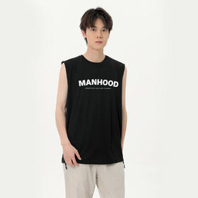 【冰氧棉】【DSK】大依优型大码印花背心休闲运动宽松短袖T恤无袖背心加大码宽松上衣男士