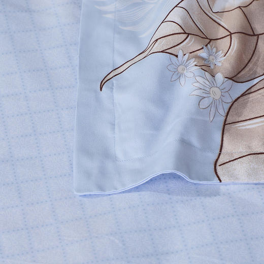 富安娜 磨毛四件套-云锦星晴 被套203*229cm 床单230*250cm 枕套74*48cm*2 商品图8