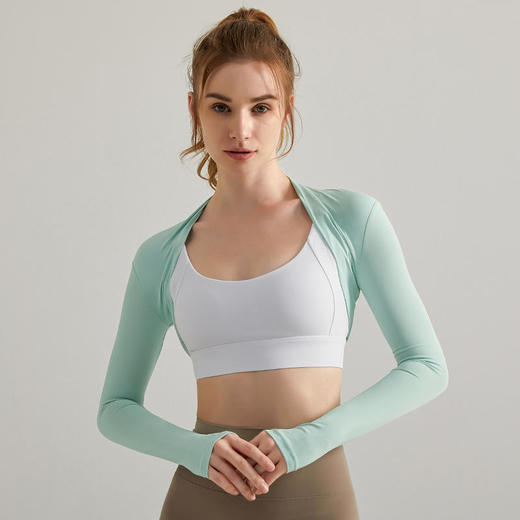新款女瑜伽坎肩长袖 | 短款外搭披肩罩衫 紧身凉感 柔软舒适有弹性 速干面料 商品图5