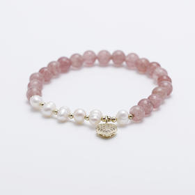 ZQ660006草莓晶爱心珍珠手串