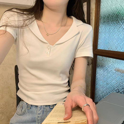 裁缝学苑AQ518法式POLO翻领正肩T恤纸样女装收腰短袖上衣样板图纸 商品图4