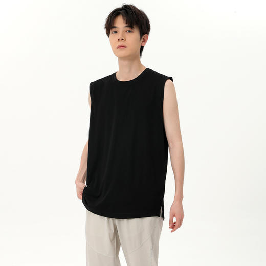 【冰氧棉】【DSK】大依优型大码纯色背心休闲运动宽松短袖T恤无袖背心加大码宽松上衣男士 商品图0