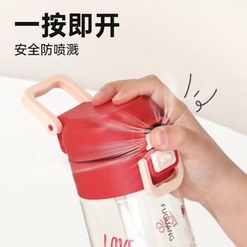 富光儿童水杯壶Tritan学生吸管杯便携男女夏季耐热耐摔塑料杯子468ml 商品图1