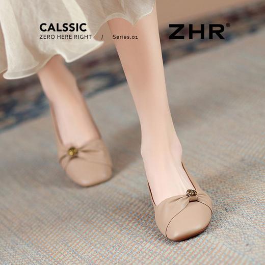 ZHR则则真皮法式山茶花浅口平底单鞋2025新款百搭轻便女鞋一脚蹬 商品图8