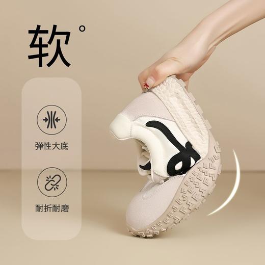 ZHR则则头层猪皮厚底老爹鞋女软底阿甘鞋女多巴胺德训鞋女春秋款 商品图6