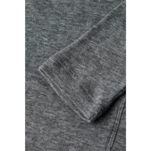 【积分换购不退货】【商场同款】诗凡黎灰色圆领长袖T恤2025春新款显瘦上衣3G2100101 商品图4