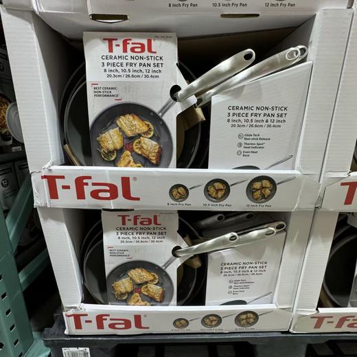 到手价550元 T-FAL特福三件套平底不粘锅8in（约20.3厘米）、10.5in(约26.6厘米）12in（约30.4厘米） 美国代购，无中文标签，介意慎拍 商品图6