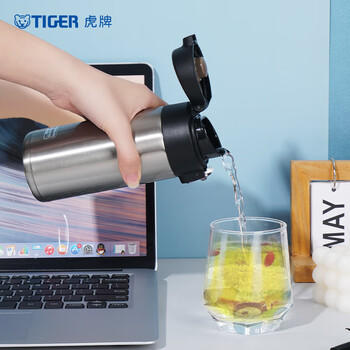 虎牌（TIGER）便携弹盖保温保冷水杯MMJ-A36C-XC不锈钢色360ml 商品图4