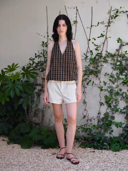 Evistub女装/E-5XBX990/格纹挂脖背心女 商品图1