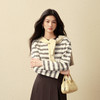 【严选】诗凡黎撞色条纹圆领针织T恤2025秋新款慵懒宽松休闲百搭长袖上衣7G8101621 商品缩略图4