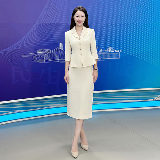 IWY/米白色职业半裙套装女2025新款时尚气质通勤商务正式场合两件套CS2271 商品图5