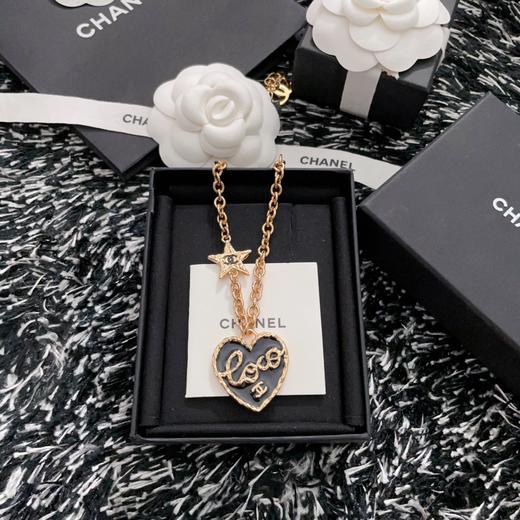香奈儿 黑油爱心粗链项链（XJ） 商品图0