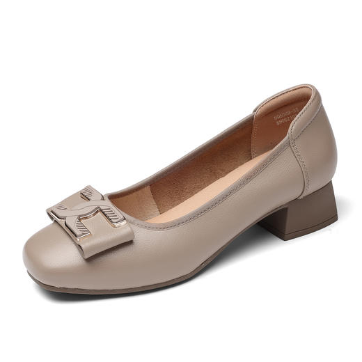 真皮粗跟妈妈鞋软底舒适单鞋百搭洋气小皮鞋通勤女鞋2025夏季新款5Q5009-36 商品图3