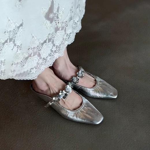 小羊皮时尚气质方头穆勒凉鞋女一字扣一脚蹬半拖 商品图1