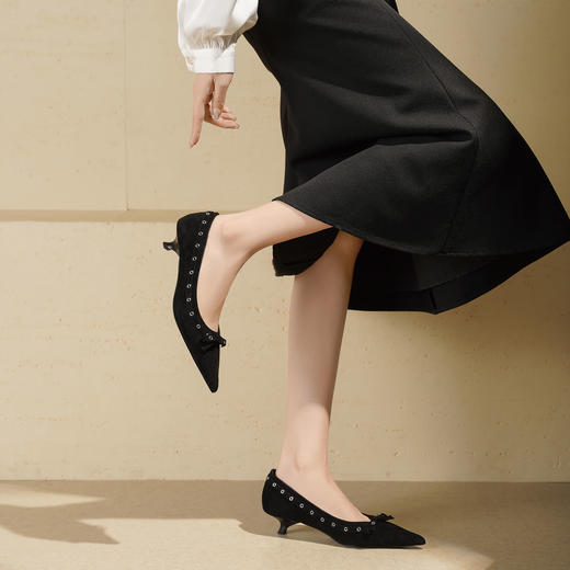 Westory2025年秋季尖头猫跟通勤百搭浅口单鞋S25CE76711 商品图4