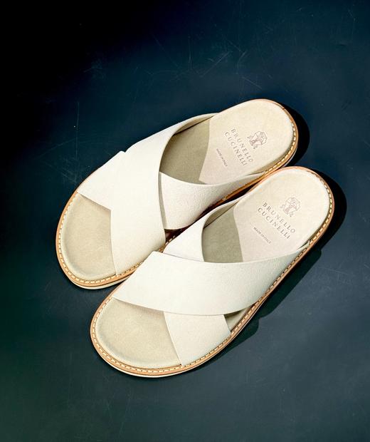 男款绒面圆头露趾一字拖鞋006 商品图0