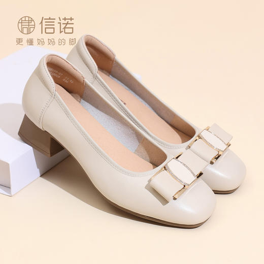 女鞋2025春夏季新款时尚百搭小方跟浅口单鞋5Q5009-37 商品图1