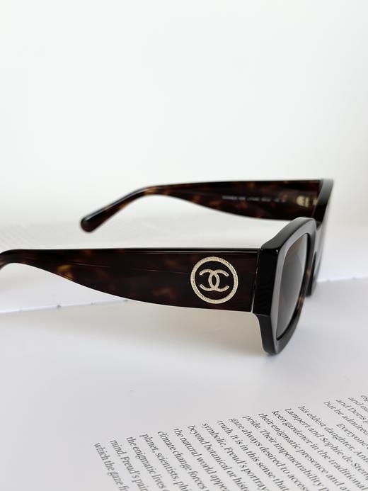 QT62-香奈儿 大方框板材经典金色圆形双CLogo 方形 太阳眼镜 男女同款情侣款（QT*JH）夏季专享 商品图9