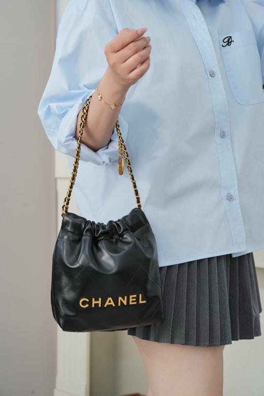 香奈儿  25A新款 22Mini bag  黑金 垃圾袋 （LZ） 商品图3