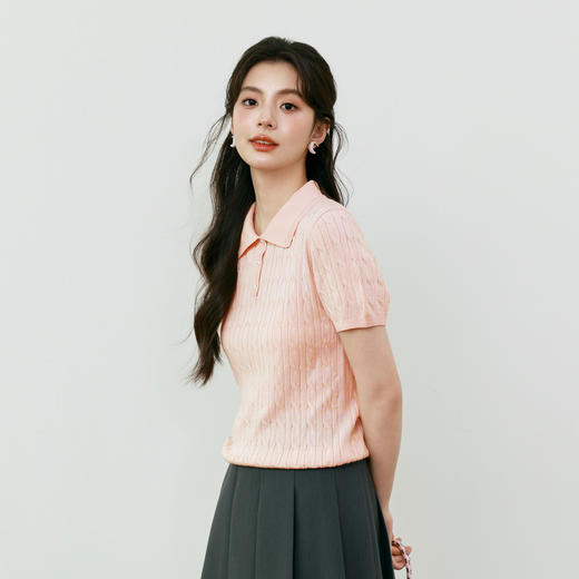 【商场同款】【萌宠系列】诗凡黎莱赛尔Polo针织衫25夏新款通勤短袖3G46309013G4630901 商品图2