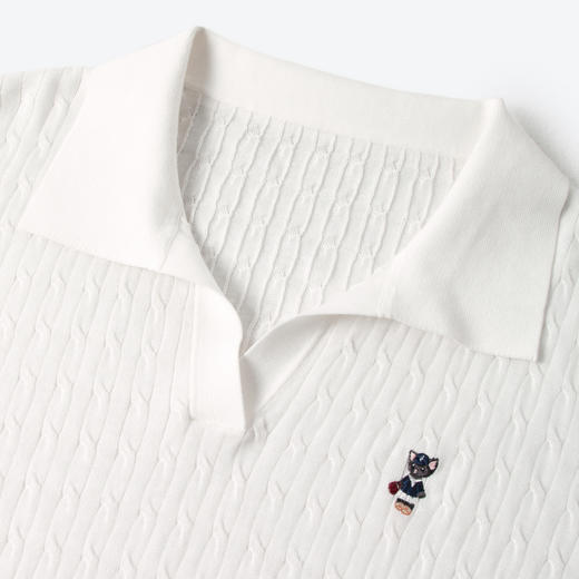 【商场同款】【萌宠系列】诗凡黎刺绣Polo针织短袖25夏新款休闲上衣3G46319013G4631901 商品图2