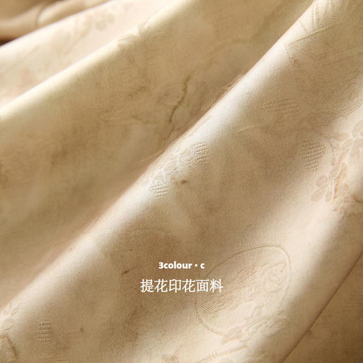 三彩【落霞满天】2025秋季新款提花印花小衫V领九分袖上衣中式C 商品图3