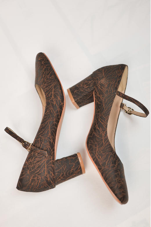 香云纱圆头平头高跟鞋 商品图6