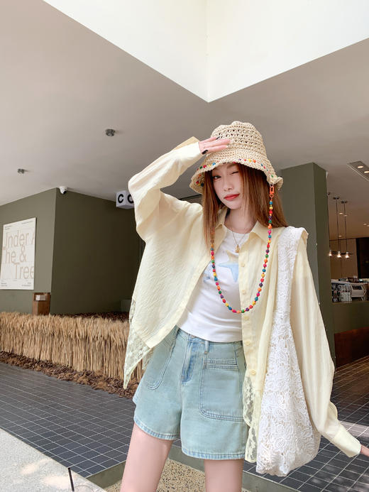 <曾小咸推荐>现货秒杀！卖完不补 ！微信打折价！蕾丝镂空拼接衬衫 日常159.99 立减70 秒杀89.99！ 商品图8