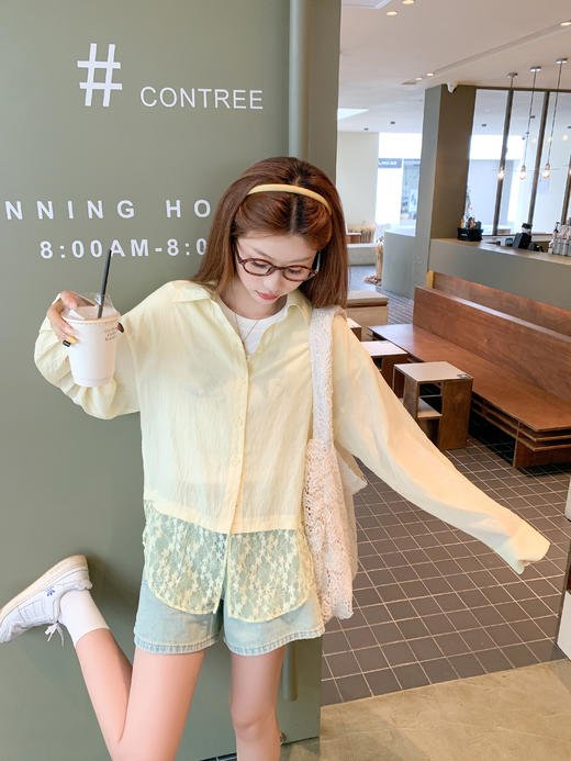 <曾小咸推荐>现货秒杀！卖完不补 ！微信打折价！蕾丝镂空拼接衬衫 日常159.99 立减70 秒杀89.99！ 商品图6