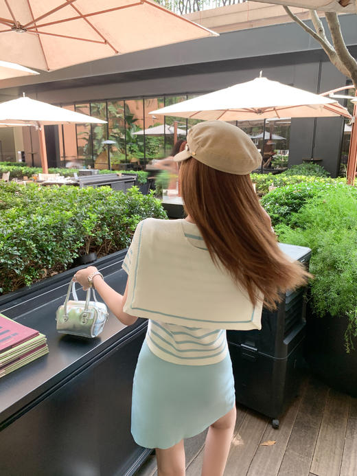 <曾小咸推荐>现货秒杀！卖完不补 ！微信打折价！披肩条纹针织T恤 日常169.99 立减80 秒杀89.99！ 商品图11