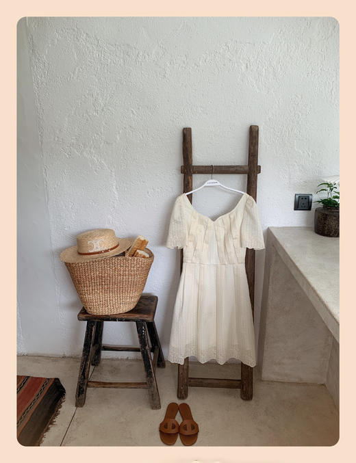 XS 金蘑菇菇【绵绵星冰乐】 天丝提花简洁大方连衣裙复古上衣渡假裙 商品图13