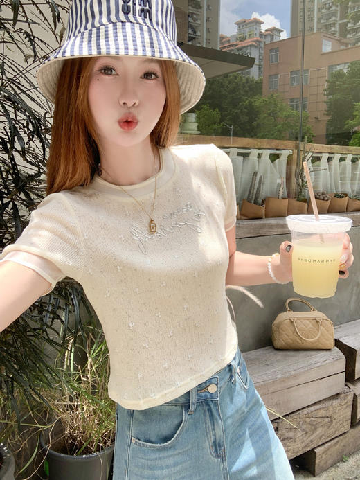 【110元任选2件】最后一波现货！夏季字母刺绣正肩T恤 商品图6