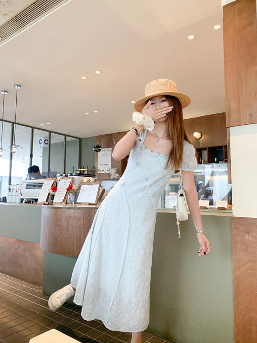 【折后再享2件88折】现货秒杀！微信打折价！韩系浅色系方领立体花连衣裙 日常219.99 立减90 秒杀129.99！ 商品图11