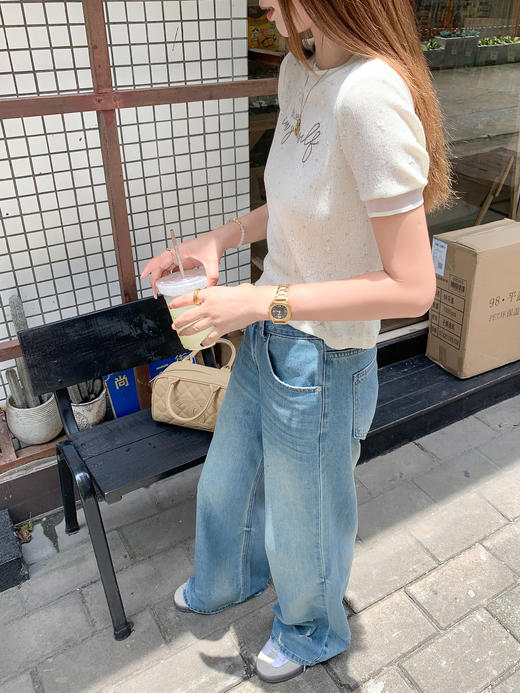 【110元任选2件】最后一波现货！夏季字母刺绣正肩T恤 商品图10