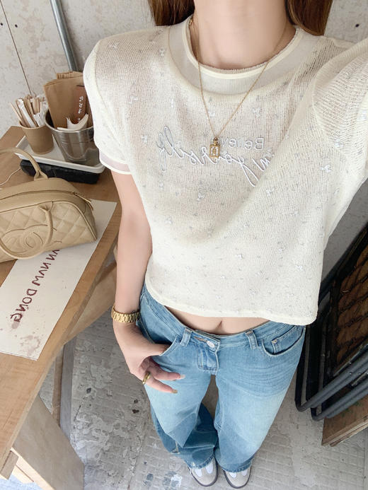 【110元任选2件】最后一波现货！夏季字母刺绣正肩T恤 商品图8