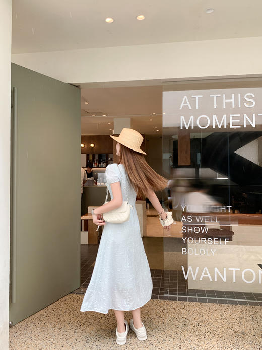 【折后再享2件88折】现货秒杀！微信打折价！韩系浅色系方领立体花连衣裙 日常219.99 立减90 秒杀129.99！ 商品图10