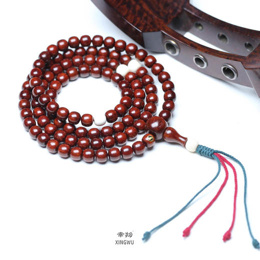 【青山特惠】7.3*8*108颗琴料镶嵌24k金标  搭配猛犸 5星料小叶紫檀【敦煌】手串 商品图6