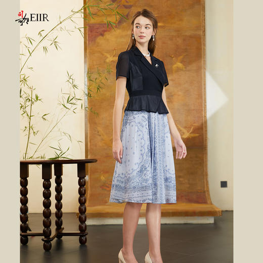 司歌假两件短袖连衣裙印花显瘦A911288 商品图1