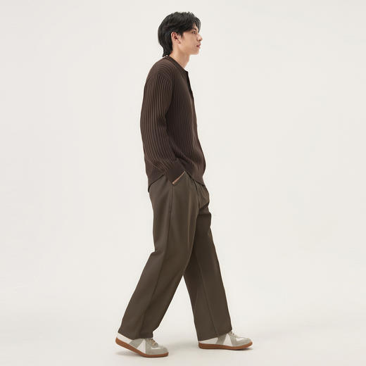 gxg.jeans男装 多色亨利领坑条肌理含羊毛宽松毛衣线衫 25冬新品 商品图4