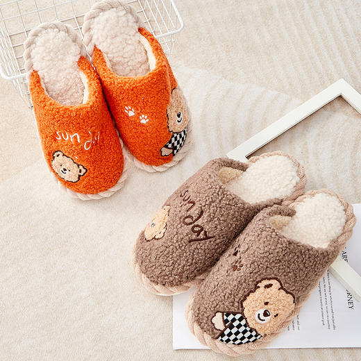 棋盘格小熊拖鞋 商品图2