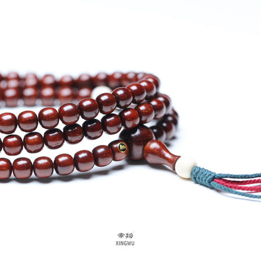 【青山特惠】7.3*8*108颗琴料镶嵌24k金标  搭配猛犸 5星料小叶紫檀【敦煌】手串 商品图4