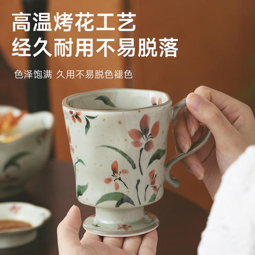 复古高脚陶瓷马克杯 商品图2